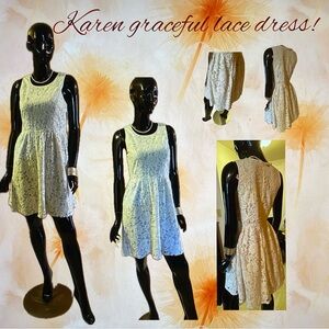 Karen Kane strikingly graceful lined lace dress!